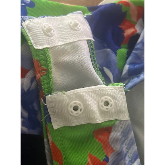 Zara Bodysuit Floral Multicolor One Shoulder Ruched Blue Green Floral M - Picture 5 of 5